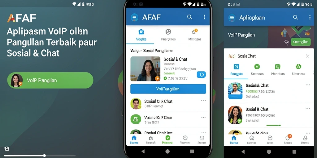 Tampilan antarmuka AFAF untuk panggilan VoIP yang menarik dan fungsional.