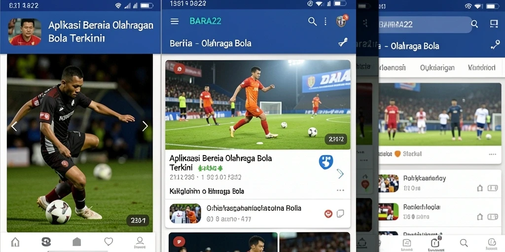 Antarmuka BARA22 yang menarik dan fungsional untuk berita olahraga bola.