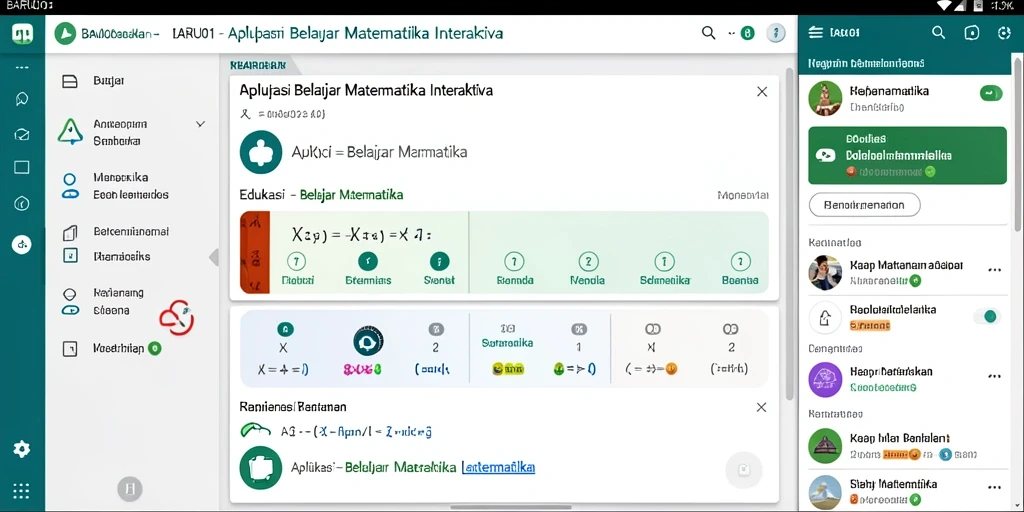 Screenshot utama BARU01 menampilkan antarmuka belajar matematika yang interaktif.