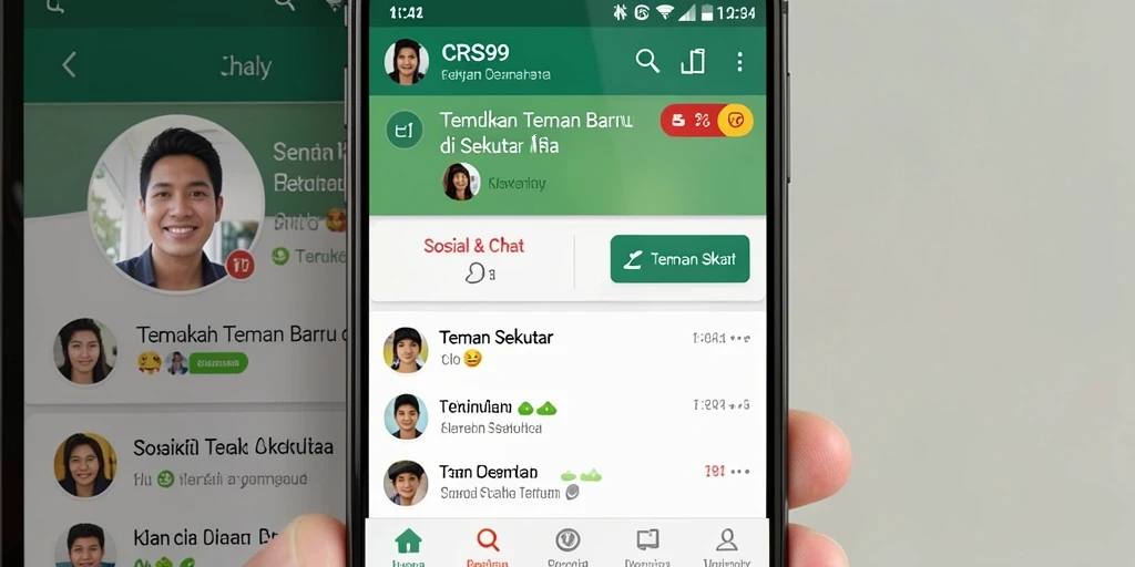 Antarmuka CRS99 yang sederhana dan interaktif untuk mencari teman baru.