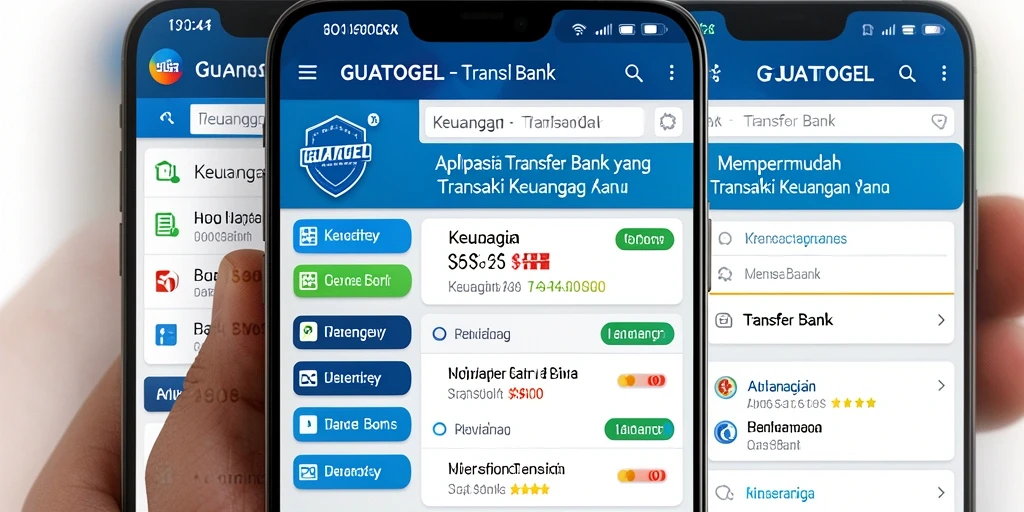 Antarmuka GUATOGEL yang intuitif untuk transaksi Transfer Bank.