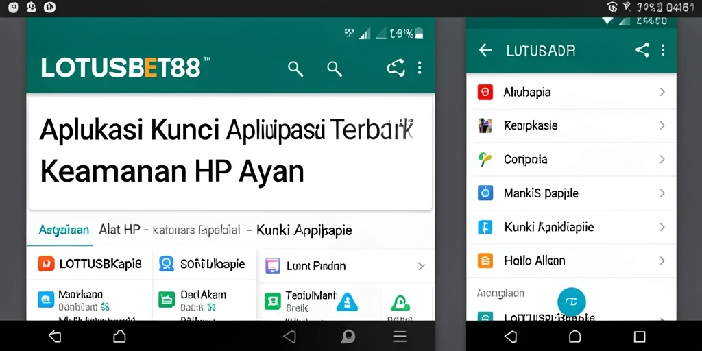 Antarmuka LOTUSBET88 menampilkan fitur penguncian aplikasi yang canggih.