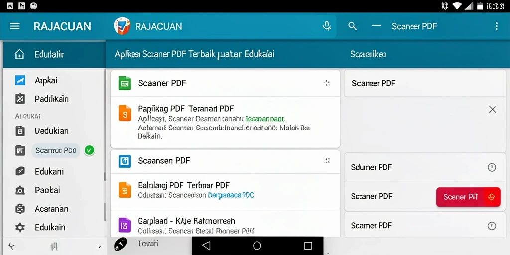 Antarmuka aplikasi RAJACUAN dengan fungsi Scanner PDF yang mudah digunakan.