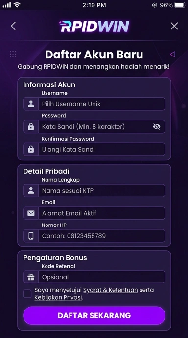 Panduan Lengkap Buat Akun Baru Rpidwin